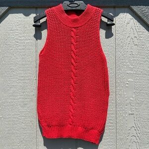 Croquet Red Sleeveless Knit Tank Top | Classic & Versatile